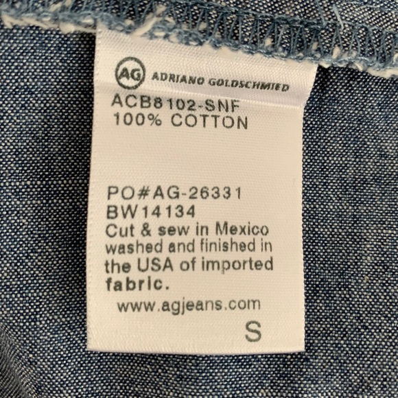 AG Adriano Goldschmeid chambray peplum top - Picture 8 of 9